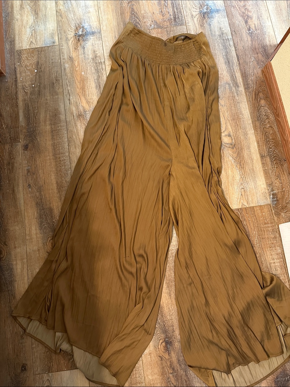 Free People Kimmie Shine jumpsuit size L golden brown - Picture 5 of 5